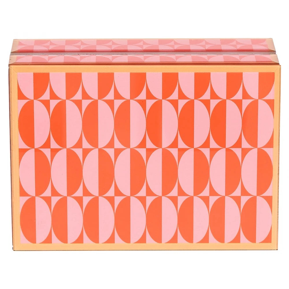 Cutie decorativa din MDF/Sticla Roz L18xH7.5cm Abba Richmond interiors