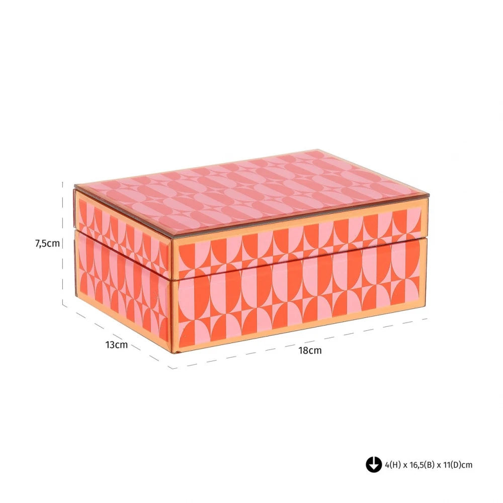 Cutie decorativa din MDF/Sticla Roz L18xH7.5cm Abba Richmond interiors