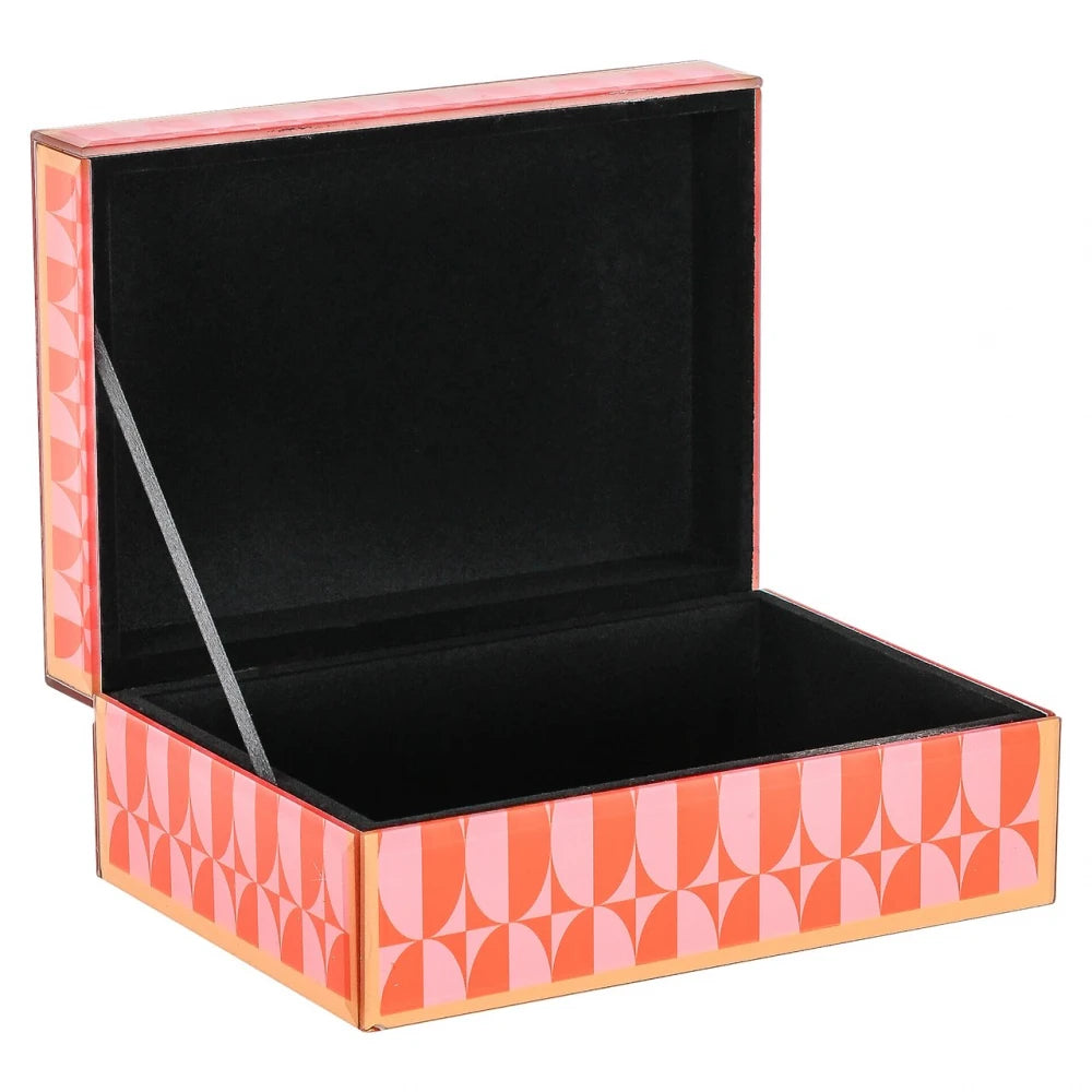 Cutie decorativa din MDF/Sticla Roz L18xH7.5cm Abba Richmond interiors