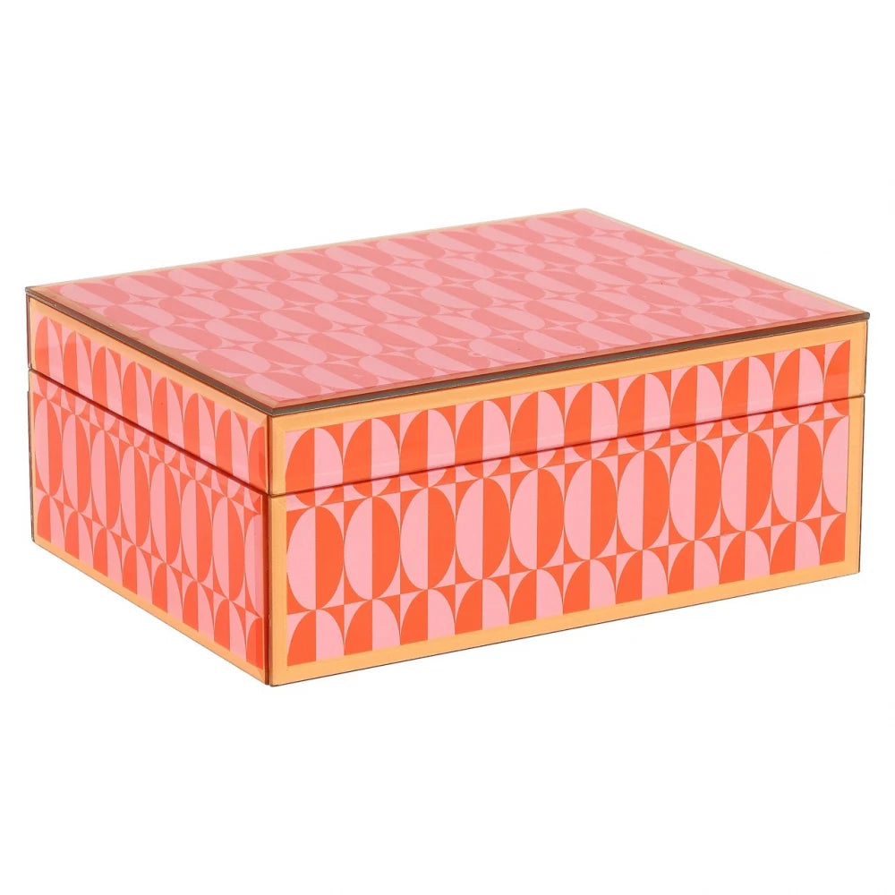 Cutie decorativa din MDF/Sticla Roz L22xH9cm Abba Richmond interiors