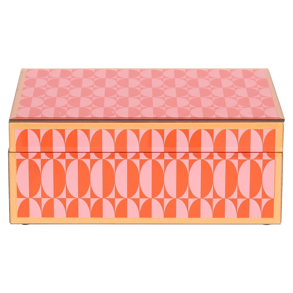 Cutie decorativa din MDF/Sticla Roz L22xH9cm Abba Richmond interiors