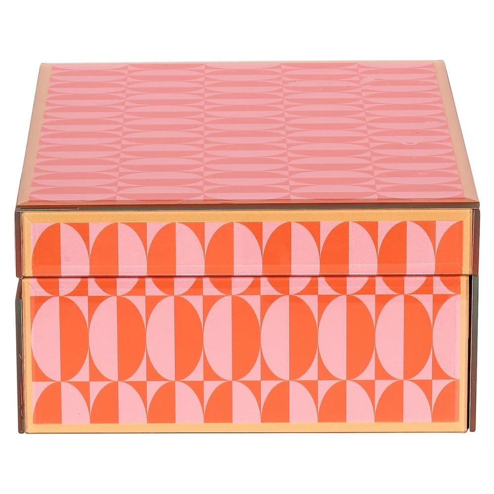 Cutie decorativa din MDF/Sticla Roz L22xH9cm Abba Richmond interiors