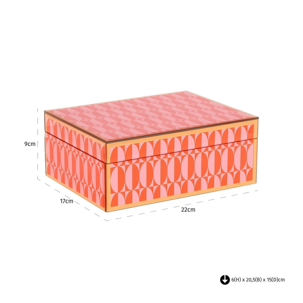 Cutie decorativa din MDF/Sticla Roz L22xH9cm Abba Richmond interiors
