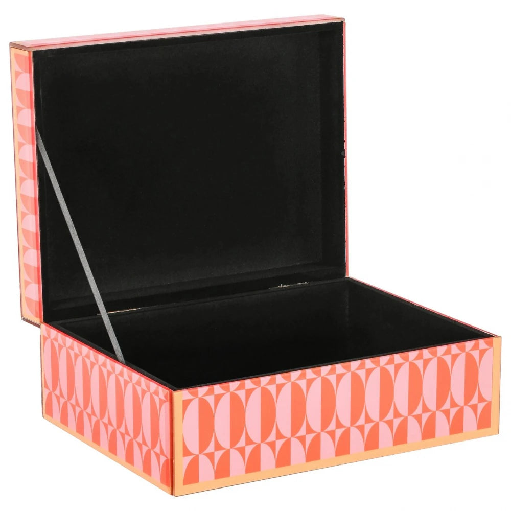 Cutie decorativa din MDF/Sticla Roz L22xH9cm Abba Richmond interiors