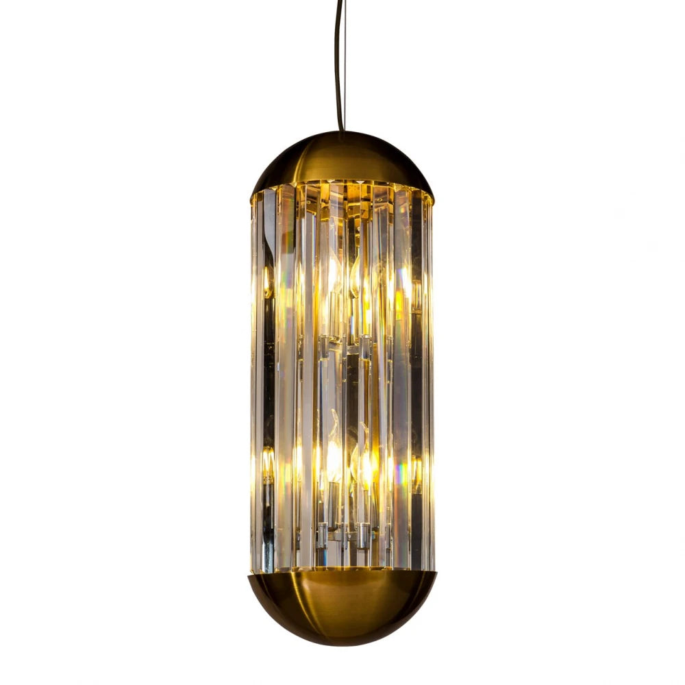 Pendul din Metal/Sticla Bronz/Transparent D24xH190cm Sila Richmond Interiors