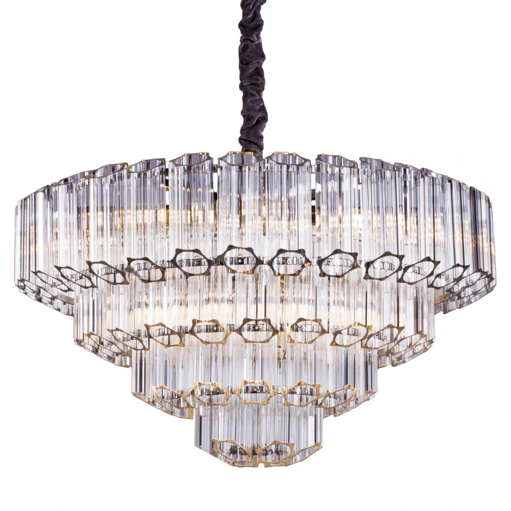 Candelabru din Metal/Sticla Argintiu/Transparent D67xH265cm Bece Richmond Interiors