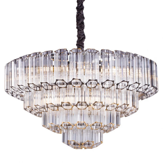 Candelabru din Metal/Sticla Argintiu/Transparent D67xH265cm Bece Richmond Interiors