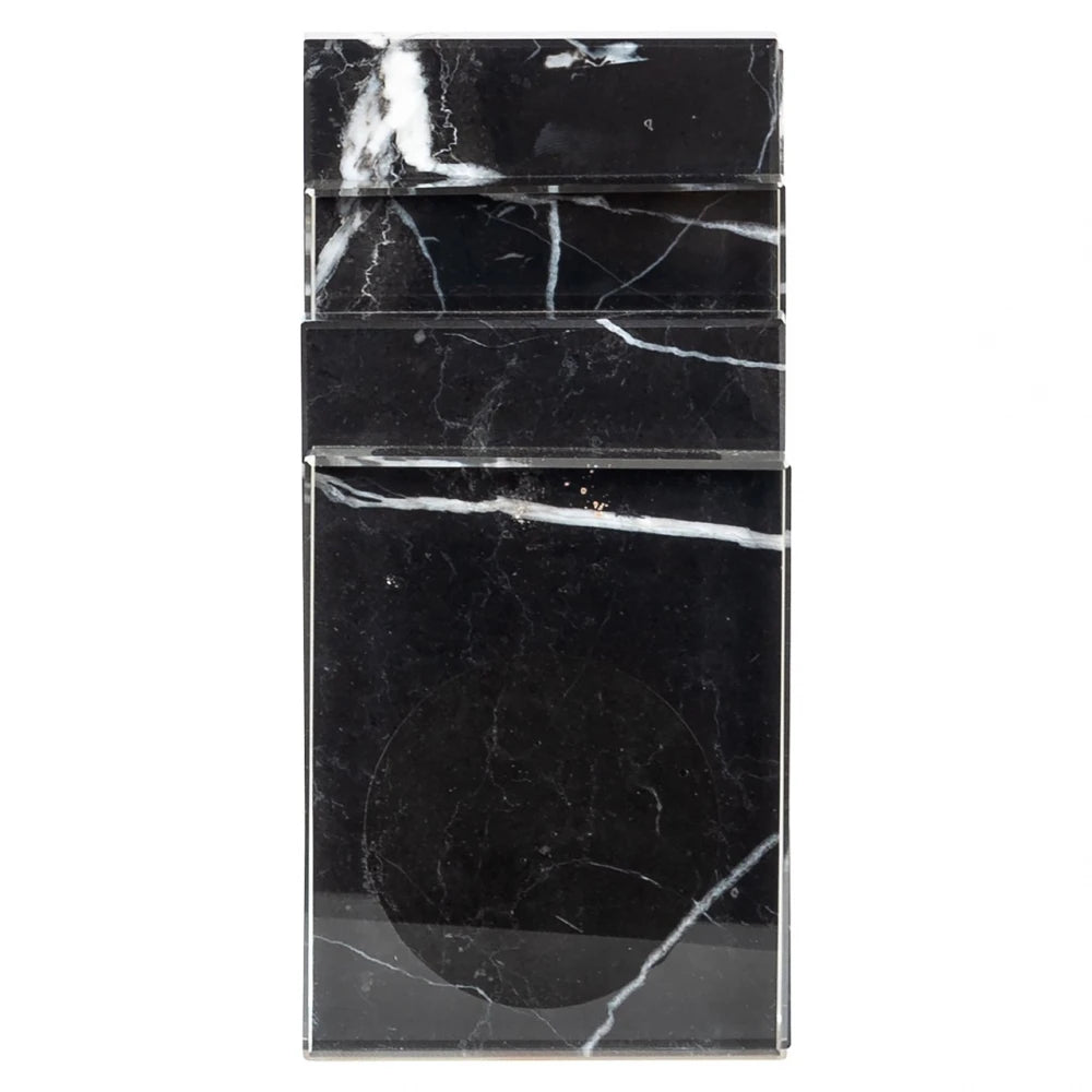 Set stand pentru carti din Marmura/Sticla Negru/Transparent L15xH16.5cm Fancy Richmond interiors