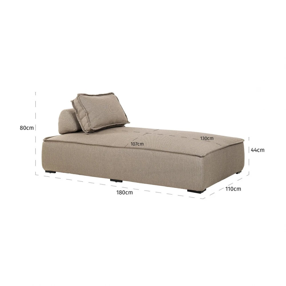 Sezlong de exterior din Stofa Maro si Metal Negru L110xH80cm Jondal Richmond interiors
