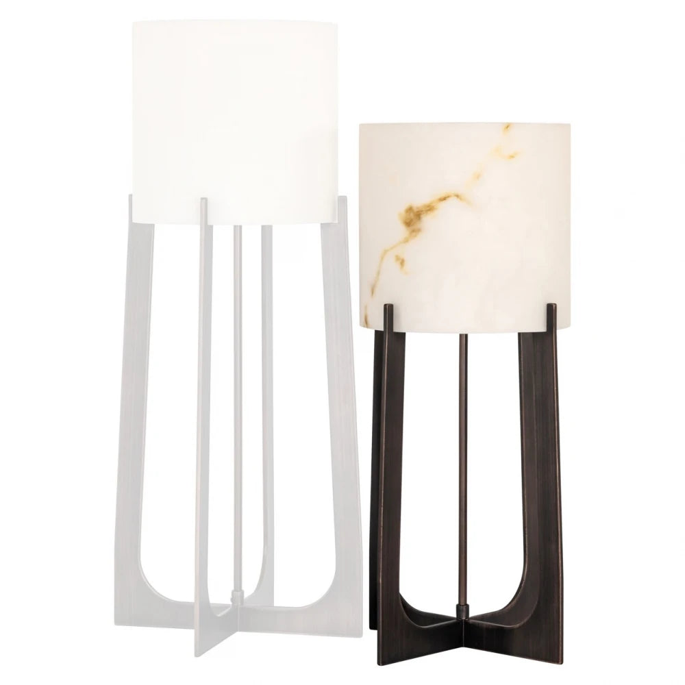 Veioza din Metal/Marmura artificiala Bronz/Alb D27.5xH57cm Loura Richmond Interiors