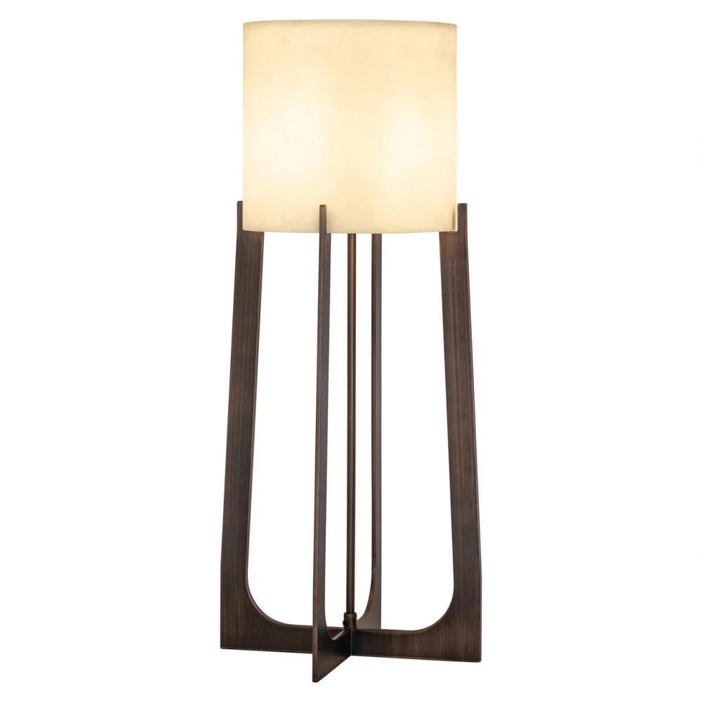 Veioza din Metal/Marmura artificiala Bronz/Alb D29xH68cm Loura L Richmond Interiors