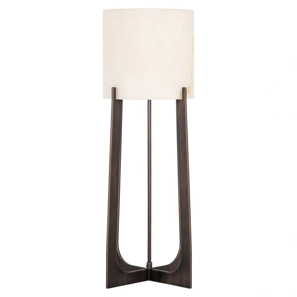 Veioza din Metal/Marmura artificiala Bronz/Alb D29xH68cm Loura L Richmond Interiors