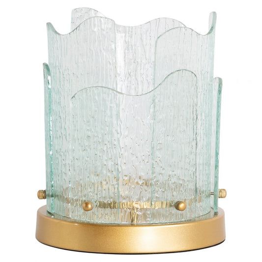 Suport lumanare din Metal/Sticla Auriu/Transparent D22xH26.5cm Danila Richmond Interiors