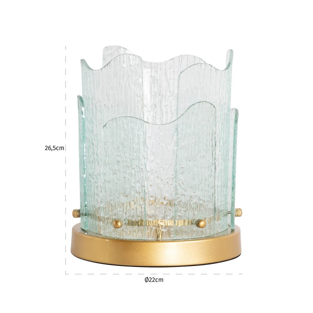 Suport lumanare din Metal/Sticla Auriu/Transparent D22xH26.5cm Danila Richmond Interiors