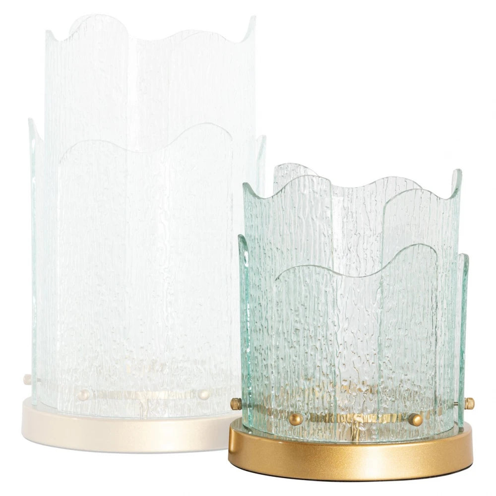 Suport lumanare din Metal/Sticla Auriu/Transparent D24xH40cm Danila Richmond Interiors
