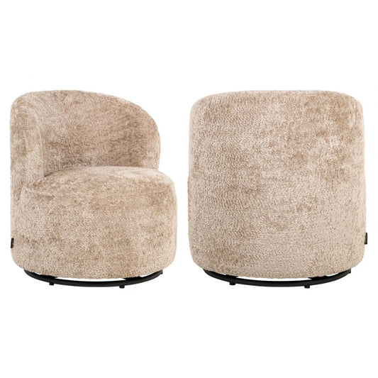 Fotoliu rotativ pentru copii tapitat cu Blanita artificiala Bej L61xH63.5cm Jackie Richmond interiors