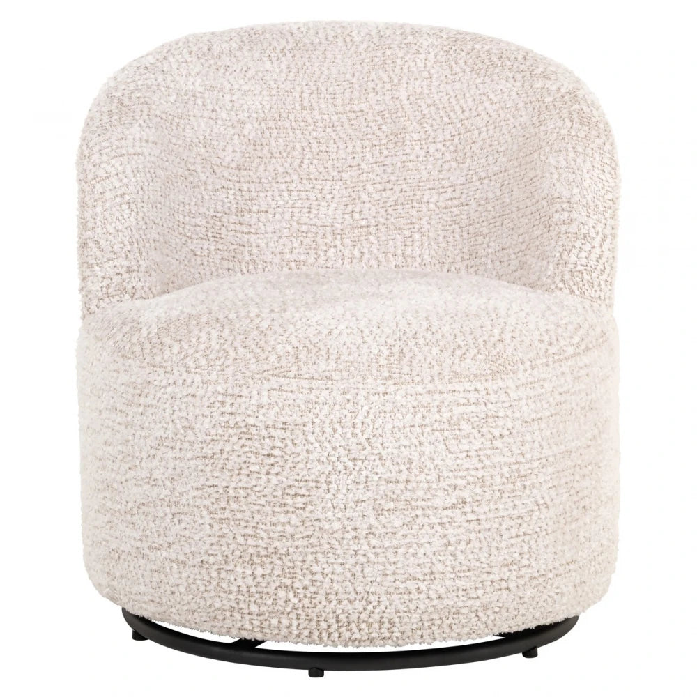 Fotoliu rotativ pentru copii tapitat cu Chenille Crem L60xH63.5cm Jackie Richmond interiors