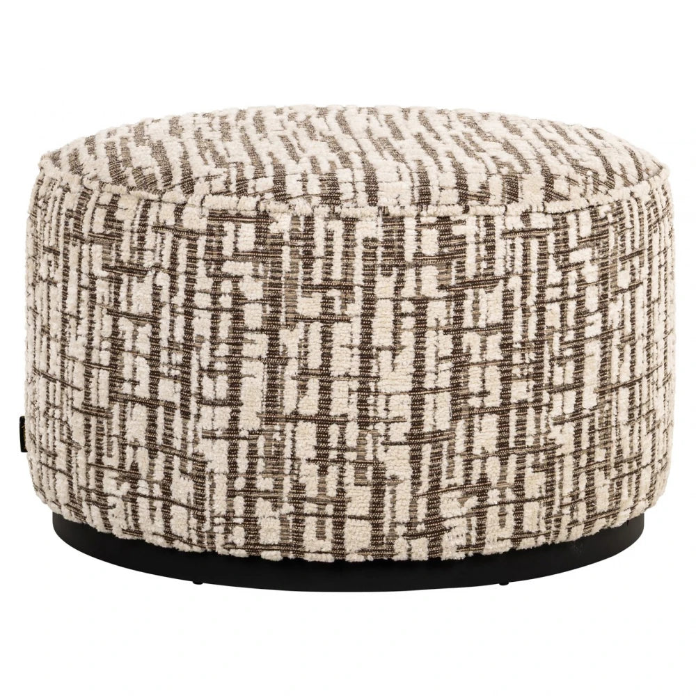 Puf tapitat cu Stofa Crem/Bej D70xH42cm Lexie Richmond Interiors
