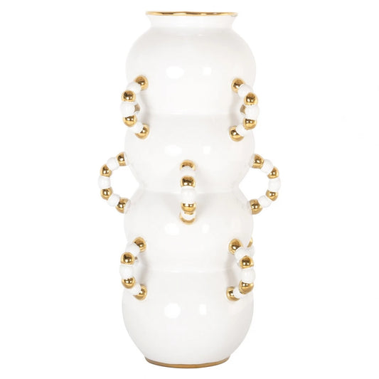 Vaza decorativa din Ceramica Alb/Auriu D25xH47cm Pippy Richmond Interiors