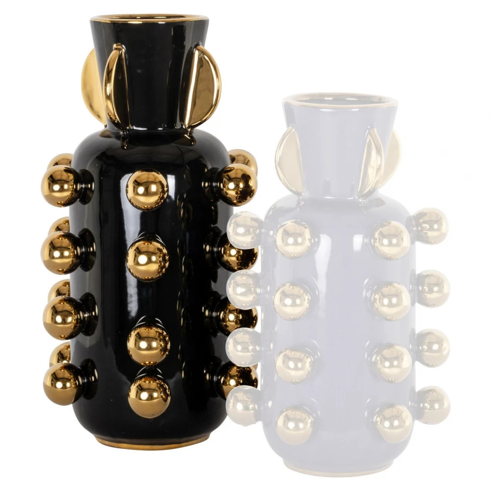 Vaza decorativa din Ceramica Negru/Auriu D22xH40cm Zalia Richmond Interiors
