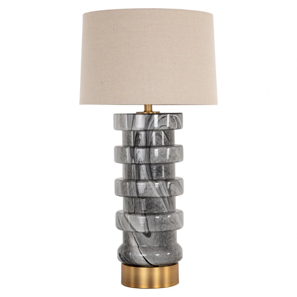 Veioza din Metal/Sticla Negru/Alb D43xH84cm Jaylee Richmond Interiors