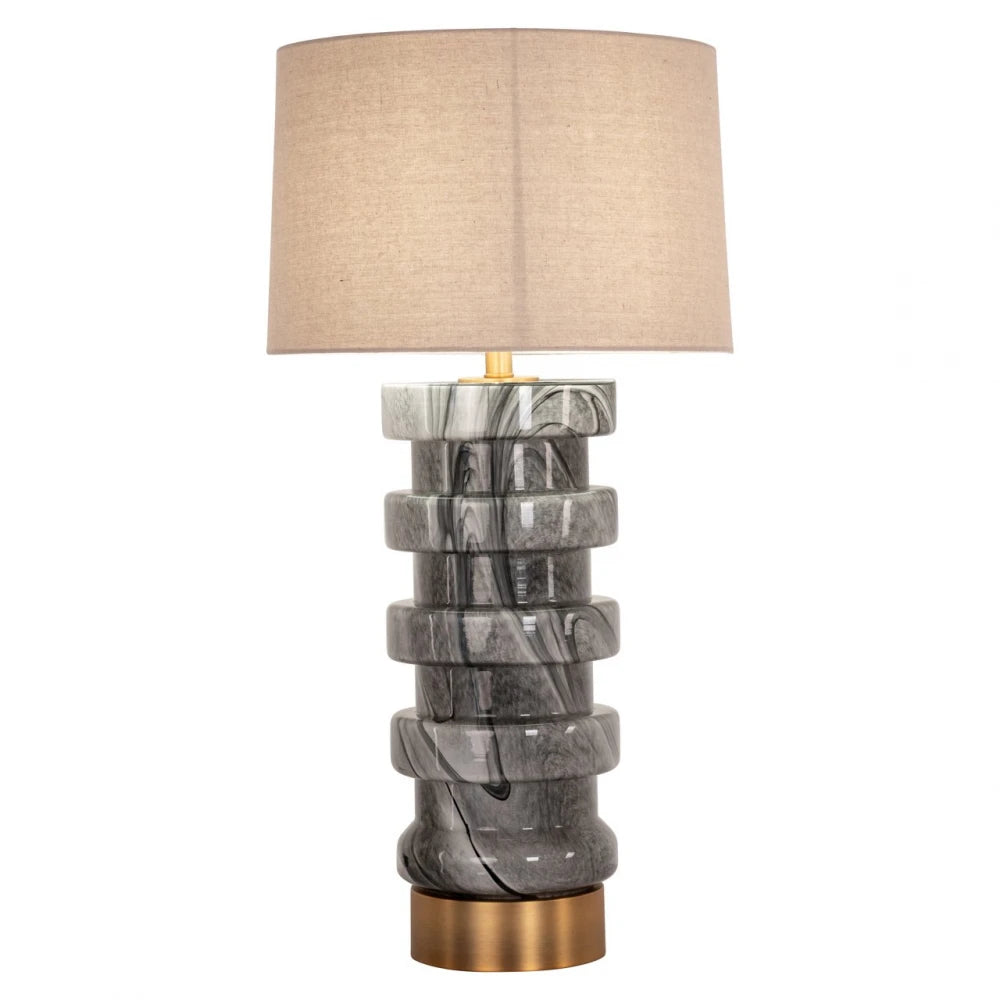 Veioza din Metal/Sticla Negru/Alb D43xH84cm Jaylee Richmond Interiors