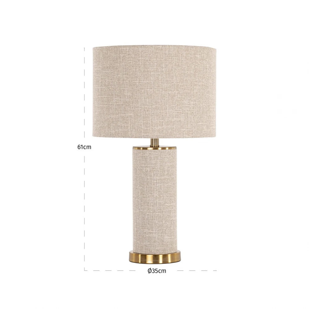 Veioza din Metal/Stofa Auriu/Bej D35xH61cm Joline Richmond Interiors