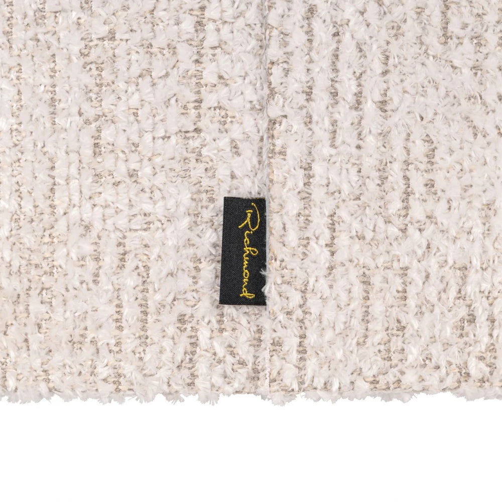 Abajur din Chenille/Metal Crem/Alb D40xH30cm Marly  Richmond Interiors