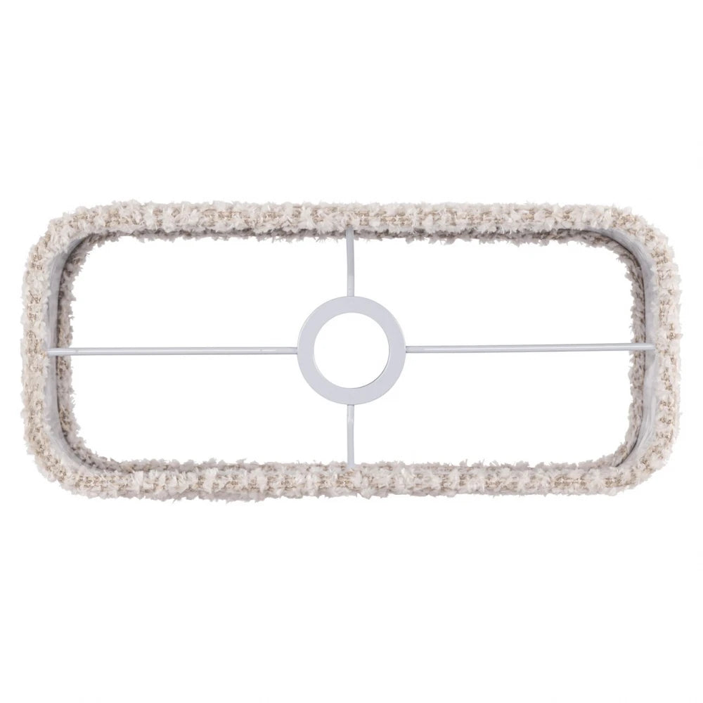 Abajur dreptunghiular din Chenille/Metal Crem/Alb L35xH23cm Marly  Richmond interiors