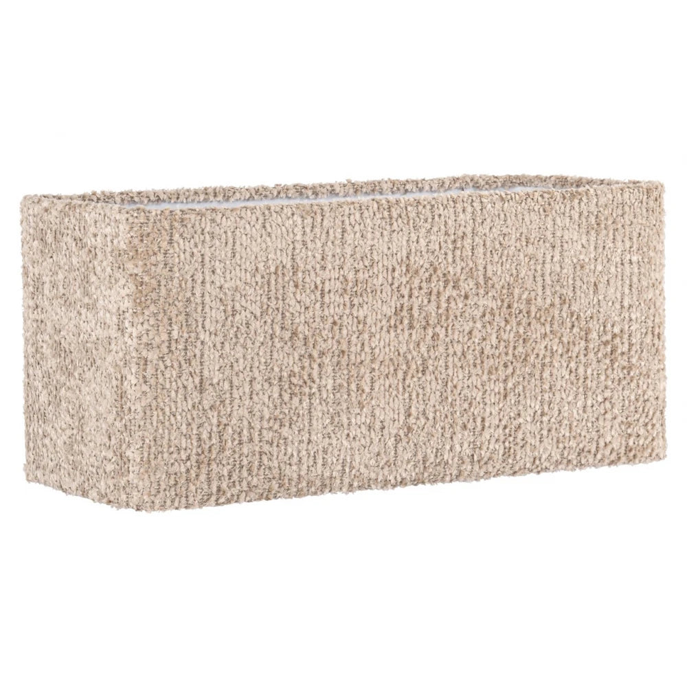Abajur dreptunghiular din Chenille/Metal Bej/Alb L55xH25cm Emily Richmond interiors