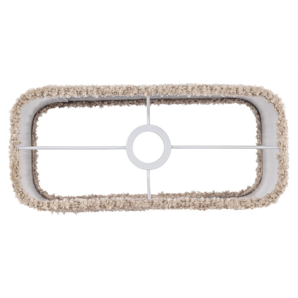 Abajur dreptunghiular din Chenille/Metal Bej/Alb L35xH23cm Emily Richmond interiors