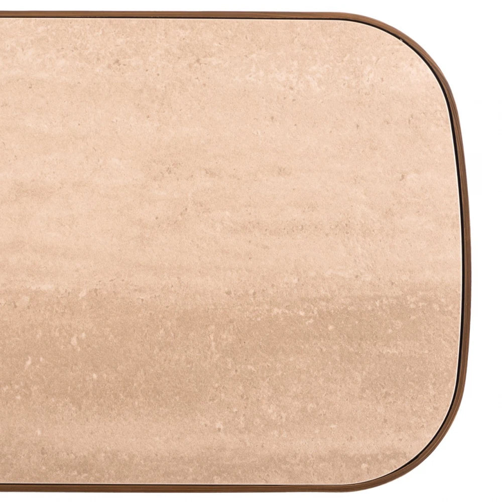 Consola din Metal Auriu periat si Ceramica/Sticla Negru/Bej L120xH83.5cm Locarno Richmond interiors