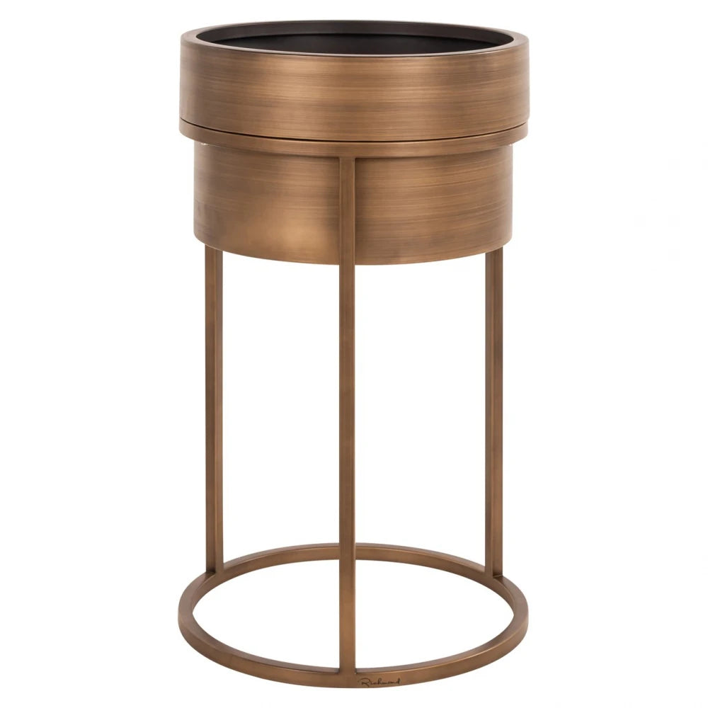 Ghiveci decorativ din Metal Auriu periat D45xH72.5cm Chadd Richmond Interiors