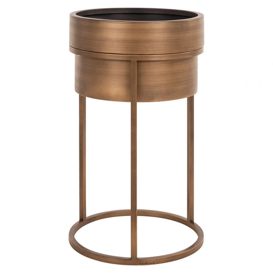 Ghiveci decorativ din Metal Auriu periat D45xH72.5cm Chadd Richmond Interiors