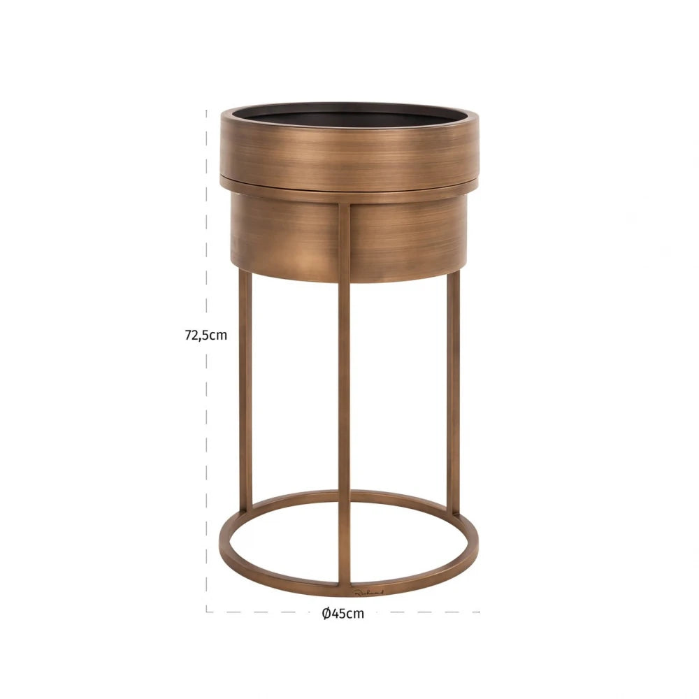Ghiveci decorativ din Metal Auriu periat D45xH72.5cm Chadd Richmond Interiors
