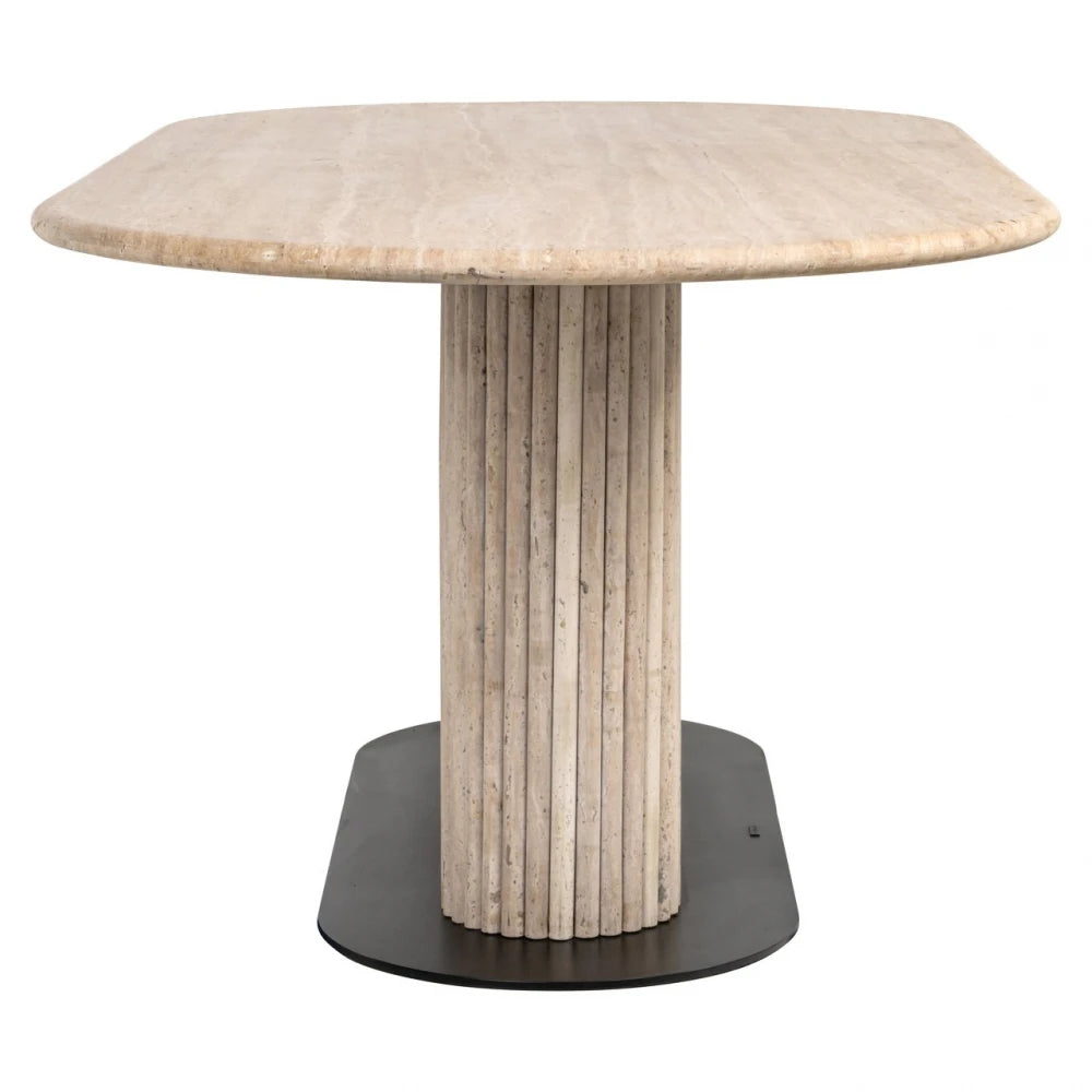 Masa din Metal Negru si Travertin Bej L200xH76cm La Cantera Richmond interiors