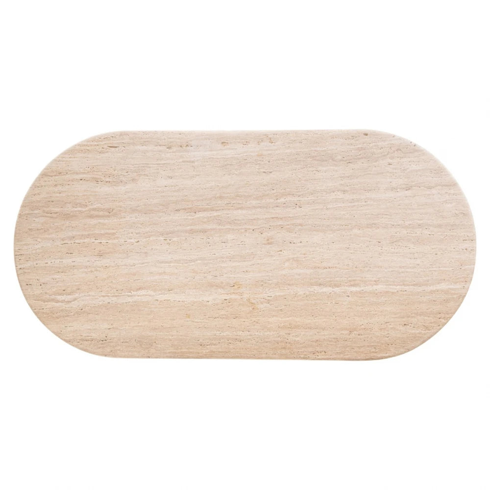 Masa din Metal Negru si Travertin Bej L200xH76cm La Cantera Richmond interiors
