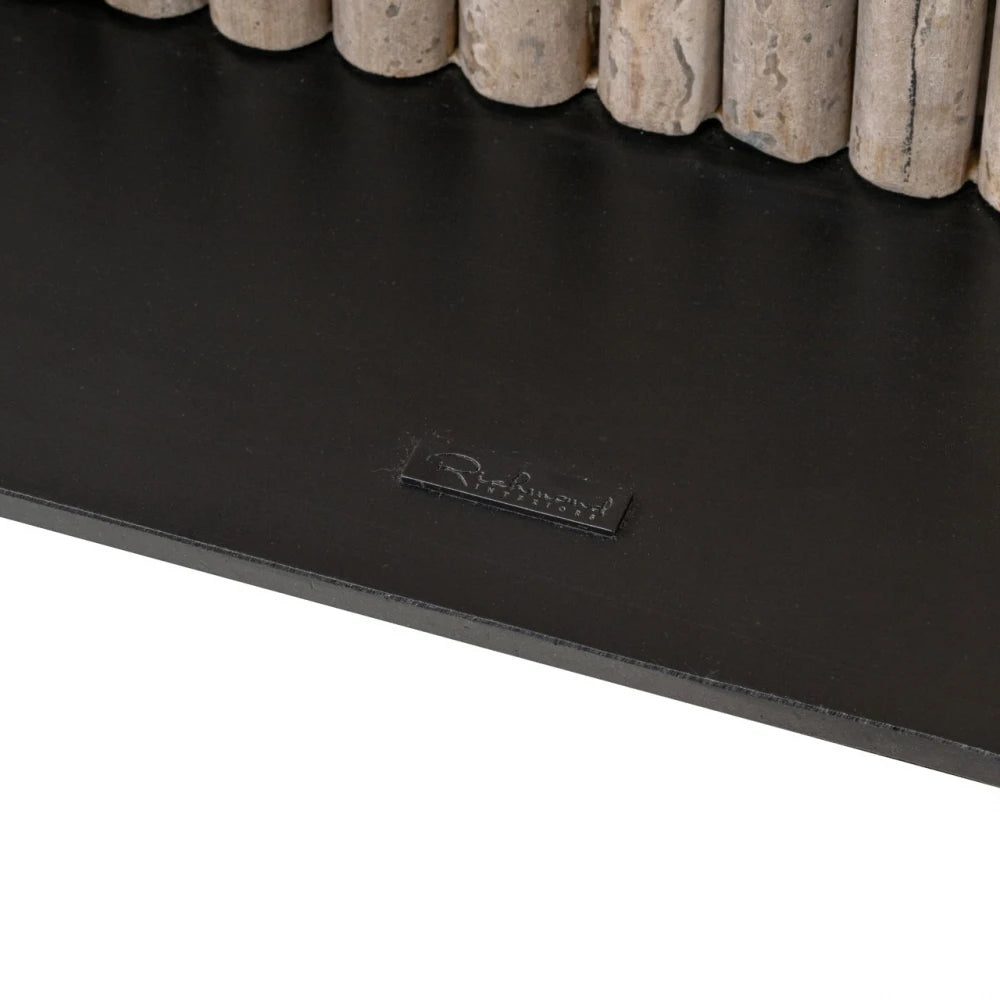 Masa din Metal Negru si Travertin Bej L200xH76cm La Cantera Richmond interiors