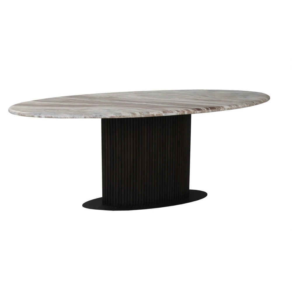 Masa din Metal/Lemn/MDF Negru/Maro si Marmura Multicolor L200xH77cm Rasford Richmond interiors