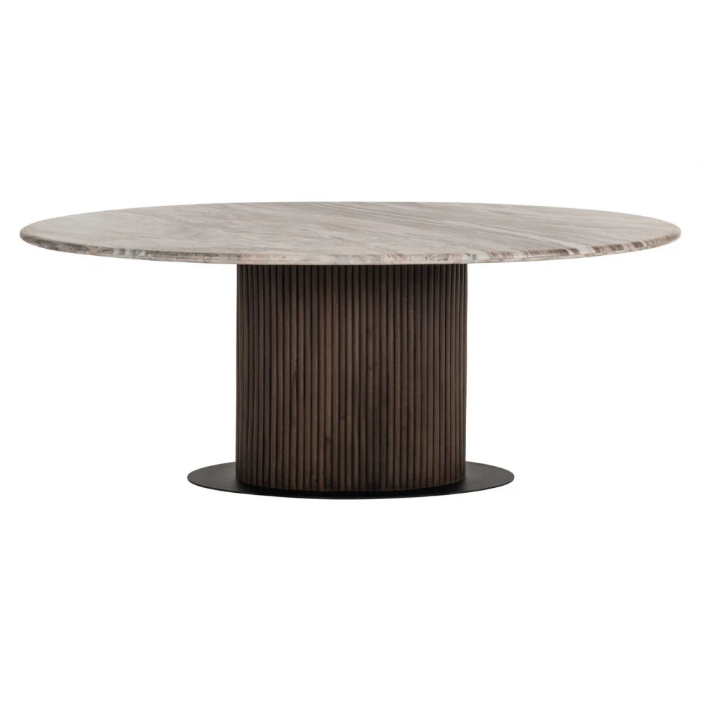 Masa din Metal/Lemn/MDF Negru/Maro si Marmura Multicolor L200xH77cm Rasford Richmond interiors