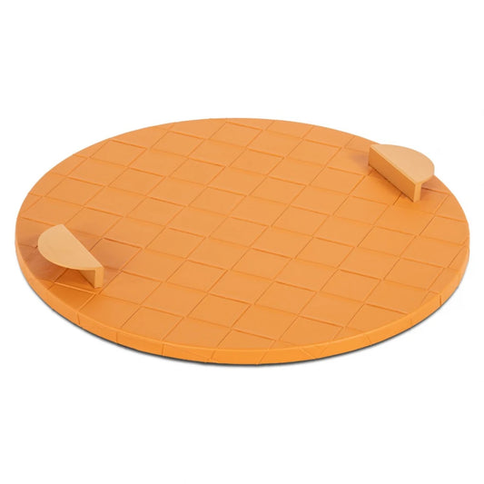 Tava decorativa din MDF/Piele sintetica Portocaliu D40xH3cm Mavey Richmond Interiors
