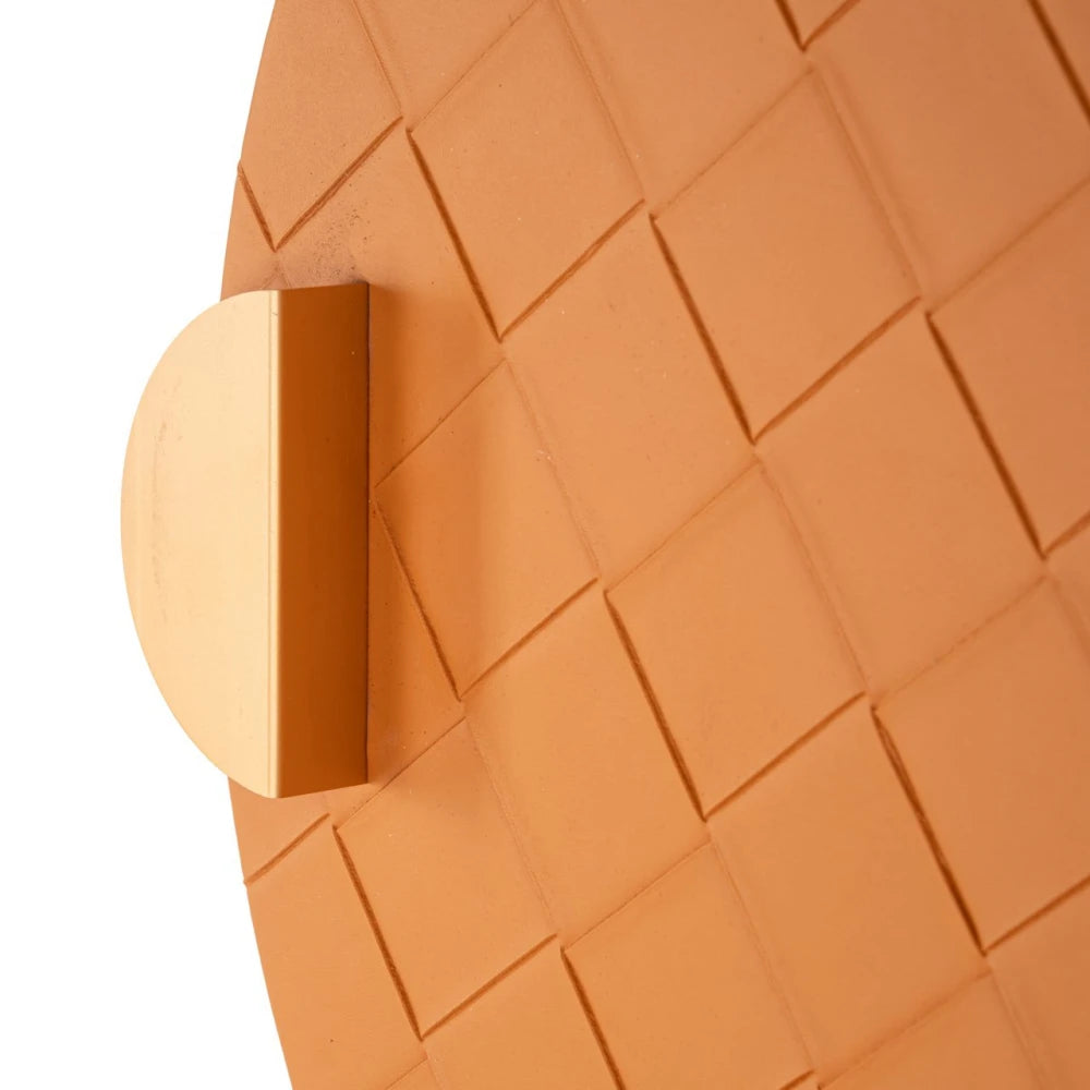 Tava decorativa din MDF/Piele sintetica Portocaliu D40xH3cm Mavey Richmond Interiors