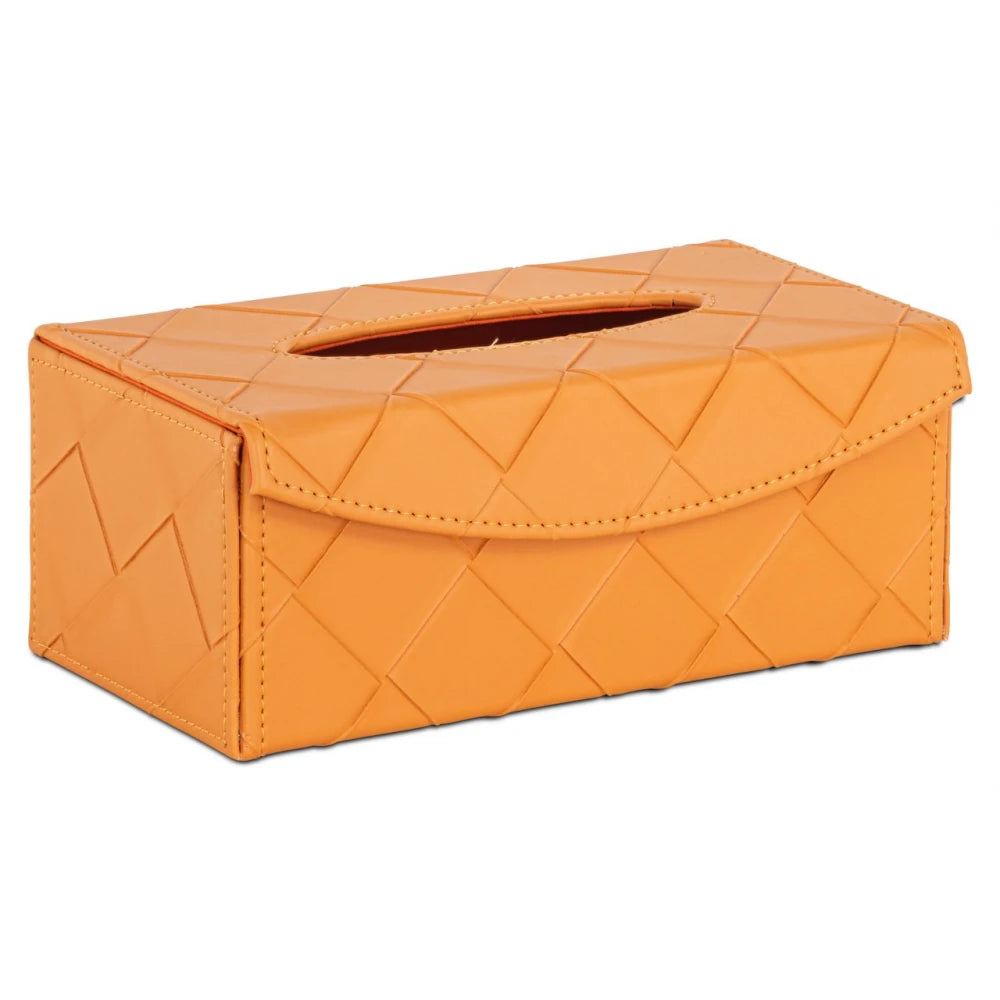 Cutie de servetele decorativa din Carton/Piele sintetica Portocaliu L24xH9.5cm Molly Richmond interiors