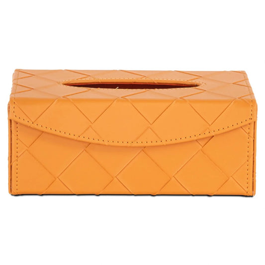 Cutie de servetele decorativa din Carton/Piele sintetica Portocaliu L24xH9.5cm Molly Richmond interiors