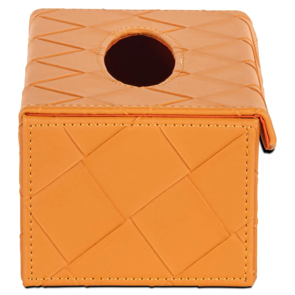 Cutie de servetele decorativa din Carton/Piele sintetica Portocaliu L24xH9.5cm Molly Richmond interiors