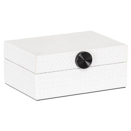 Cutie decorativa din MDF/Piele sintetica Alb L18xH7.5cm Myrth Richmond interiors