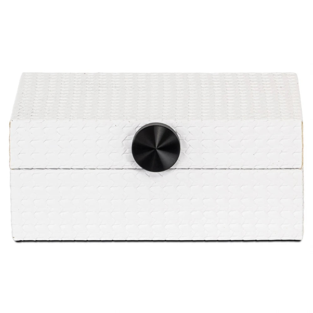 Cutie decorativa din MDF/Piele sintetica Alb L18xH7.5cm Myrth Richmond interiors