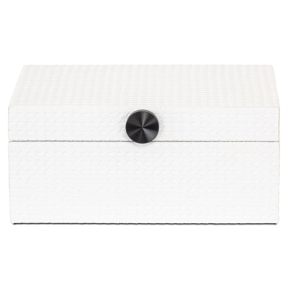 Cutie decorativa din MDF/Piele sintetica Alb L24xH10.5cm Myrth L Richmond interiors