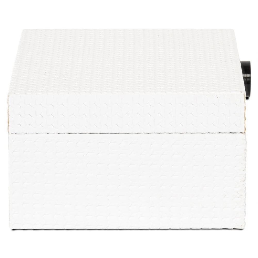 Cutie decorativa din MDF/Piele sintetica Alb L24xH10.5cm Myrth L Richmond interiors