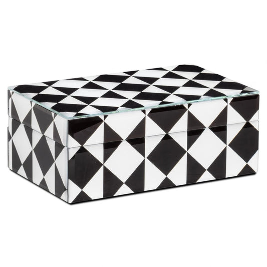 Cutie depozitare din MDF/Sticla Negru/Alb L20xH8cm Silas Richmond interiors